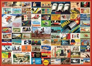Jigsaw puzzle Car Vintage Advertising Posters Shell Oil 1000 piece NEW Made USA - Picture 1 of 1