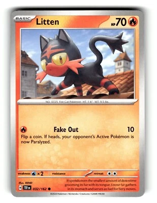 Pokemon SV05: Temporal Forces Litten 032/162 - Image 1 of 3