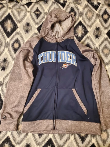 Mens Jacket Oklahoma City Thunder NBA: Size Large Full-zip Cover