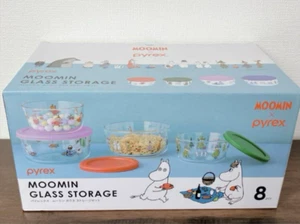 Pyrex Moomin Contenitore Vetro Rotondo Set di 4 472ml x 2 944ml x 2 NUOVO - Foto 1 di 2