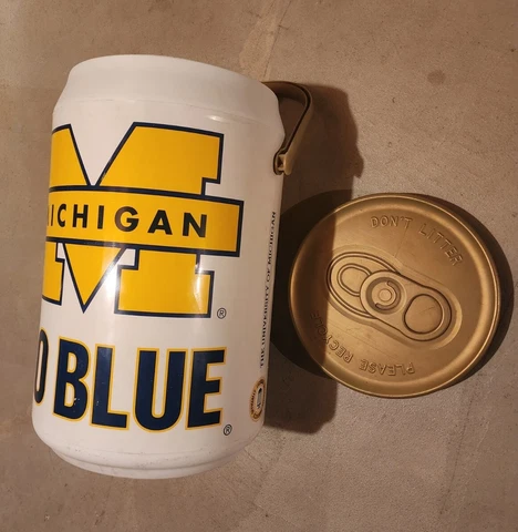 RARE Vintage 1997 University Of Michigan Beer Can Cooler Wolverines 19"x13" Cover