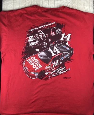 Vintage NASCAR Tony Stewart #14 Double Sided CHASE AUTHENTICS Racing Shirt 2XL Cover