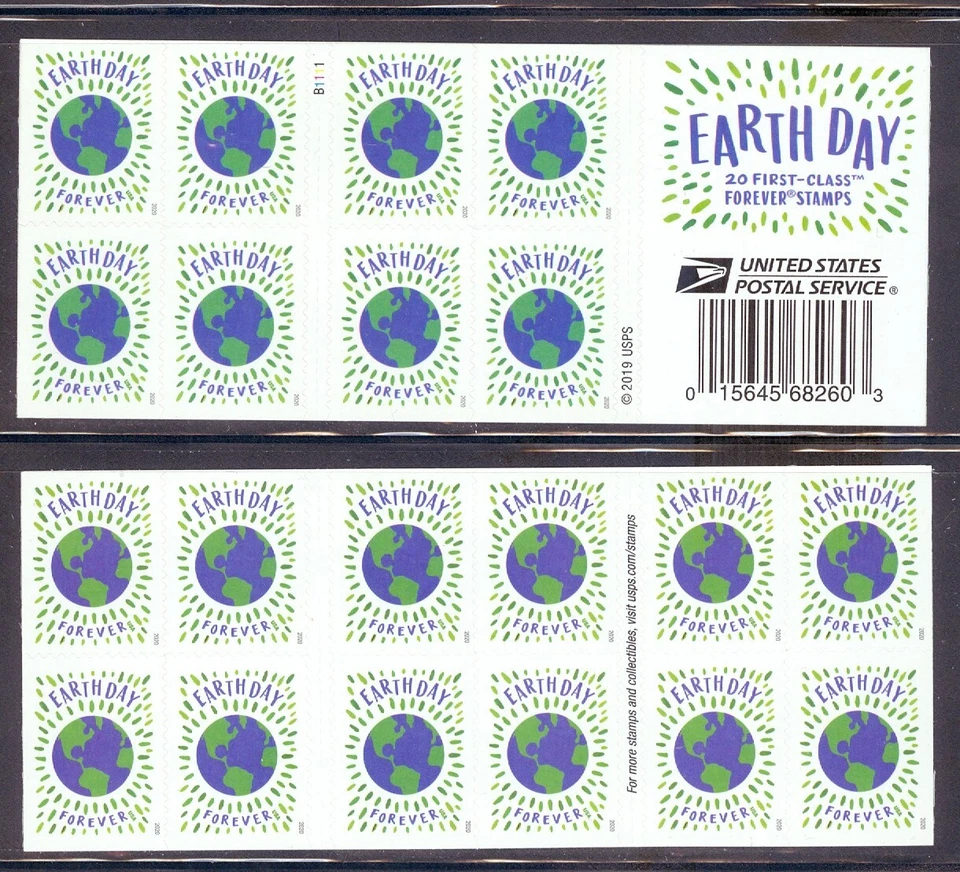 US 5459 Earth Day, Forever Booklet /20 Plate#, MNH, Reactive UV & Long Wave Lite - Image 1 of 1