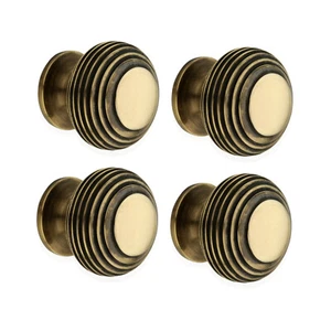 Juego de 4 perillas de puerta de armario colmena latón envejecido gabinete de cocina tirador 30 mm - Imagen 1 de 8