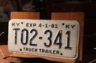 1981 Kentucky License Plate Truck Trailer T02-341