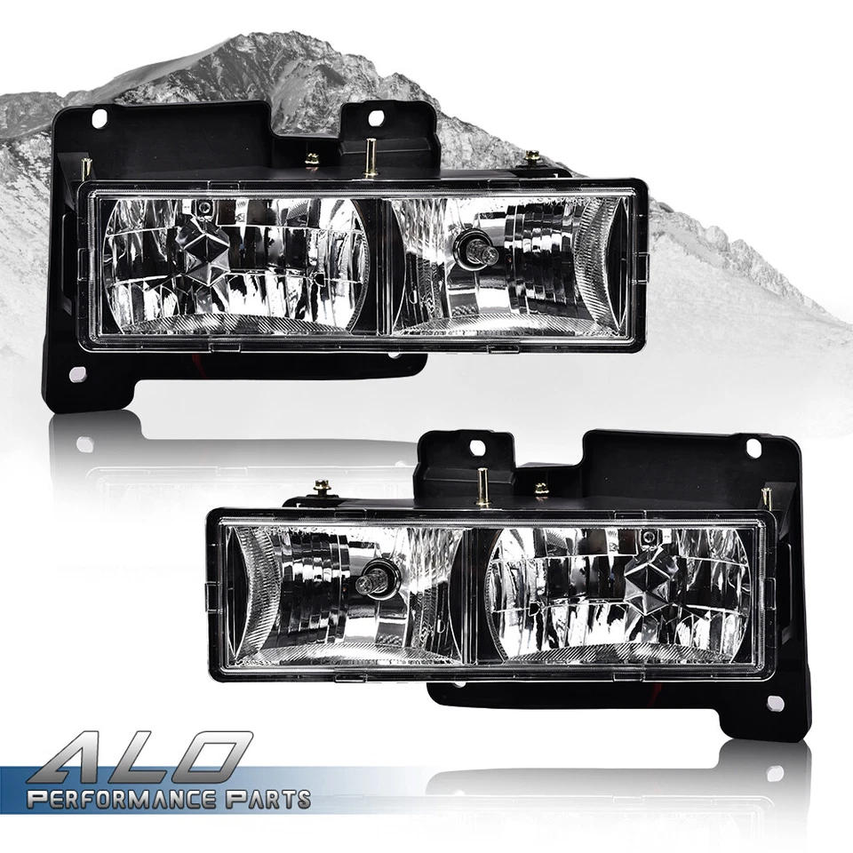 Faros cromados con bombillas aptos para camioneta Chevy GMC C10 C/K 88-98 Foto 1 de 4