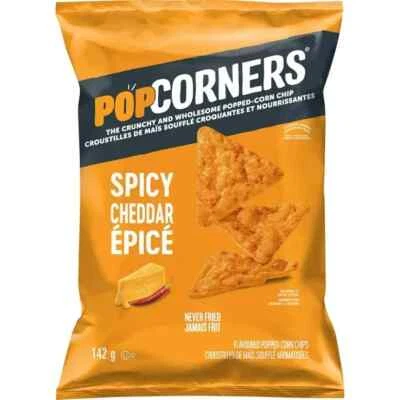 6 Bags of PopCorners Spicy Cheddar Flavored Popped-Corn Chips, 142 g Each - Image 1 of 2