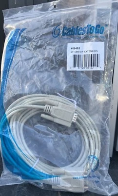 Cables To Go 25 Foot Serial Cable DB-9 Male to DB-9 Female NOS - Image 1 of 3
