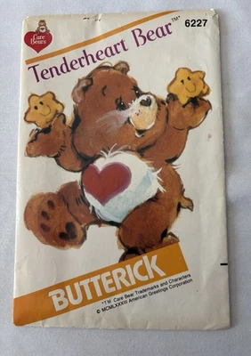 BUTTERICK 6227 Vintage Care Bears Tenderheart Plush Sewing Pattern UNCUT - Image 1 of 2
