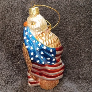 Large Patriotic Eagle with American Flag Christmas Ornament - Picture 1 of 5