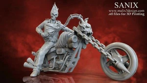 Ghost rider figurine impression 3D résine 18cm (non peint) - Imagen 1 de 3