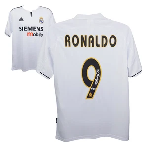 Ronaldo Nazario Signed Real Madrid Home Soccer Jersey #9 with Beckett Witness - Picture 1 of 4