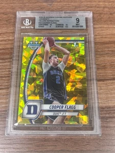 2024-25 Bowman Cromo Universidad Zafiro Cooper Bandera Amarillo #10/75 BGS 9 - Imagen 1 de 2