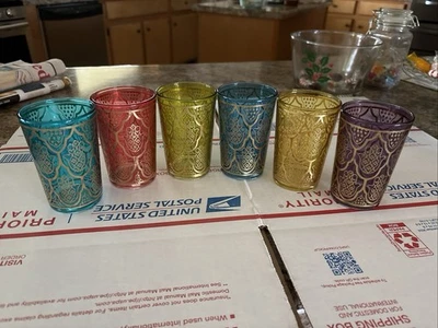 Vasos de té marroquíes. Juego de vasos de 6 - 6 oz. Foto 1 de 4