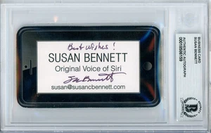 Tarjeta de visita firmada por Susan Bennett Voice of Siri Beckett auténtica automática BAS - Imagen 1 de 2
