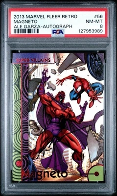 2013 Marvel Fleer Retro MAGNETO #56 Autograph Auto Ale Garza Spider-Man PSA 8 - Image 1 of 3