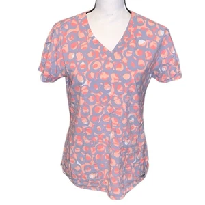 Grey’s Anatomy by Barco Circle Pattern Short Sleeve Scrub Top Pockets - Picture 1 of 9