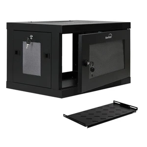6U Wall Mount Network Server 19" IT Cabinet Rack Perforated Door Lock W/Shelf - Afbeelding 1 van 7