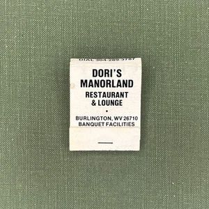 Dori’s Manorland Restaurant & Lounge Burlington West Virginia Vintage Matchbook - Picture 1 of 5