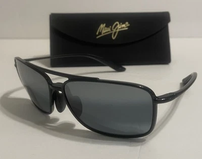 Maui Jim MJ437-02 Kaupo Gap Black Frame 61-15-140 Grey Lens Sunglasses - Image 1 of 4