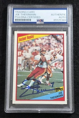 1984 JOE THEISMANN Signed Topps Football Card-WASHINGTON REDSKINS-PSA - Image 1 of 4