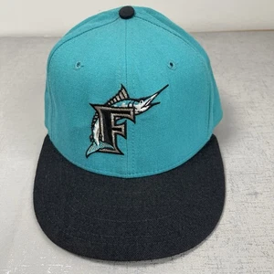 Vintage 90s Florida Marlins New Era Diamond Collection Fitted 7 Wool Hat Cap USA - Bild 1 von 14
