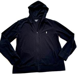 Ralph Lauren Full Zip-up Black Hoodie jacket Coat Women's Small Cotton/Spandex - Picture 1 of 6