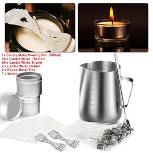 Candle Making Kit DIY Supplies Full Beginners Set Wax Rich Scent Dyes Wicks lkc - Picture 1 of 7