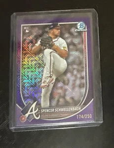 2025 Bowman Chrome Mega Box - Spencer Schwellenbach # /250 (RC) Purple Braves - Picture 1 of 1