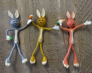 3 Vintage Ostern Biegehasen Poseable Toy Bunny Anthropomorph Kitsch - Bild 1 von 8