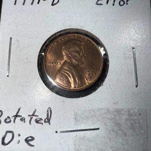 1971-D Lincoln Cent Rotated Die Error BU Red - Picture 1 of 2