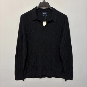 NWT Abercrombie & Fitch Men Collared Cable Knit Polo Sweater XL X-Large C039 -2 - Picture 1 of 18