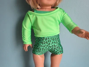 Neon Green Workout Set: Gymnastics, Cheer, Exercise, Yoga fits American Girl - Picture 1 of 2
