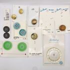 Vtg Buttons Cards Lot Jhb Imports Le Bouton Lucky Lady Green Metallic Usa Italy
