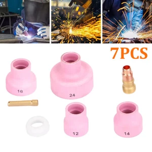 7Pcs WIG Schweißbrenner Stubby Gas Linse Keramik Cup für WP-17/18/26 T3 FV Kit - Bild 1 von 12