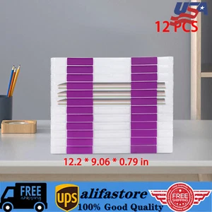 Clear File Boxes 12PCS Plastic Document Storage Cases Documents Magazines Holder - Picture 1 of 24