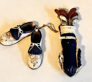 Blue Golf Bag with Clubs  & Golf Shoe Christmas Tree Ornament - Picture 1 of 5