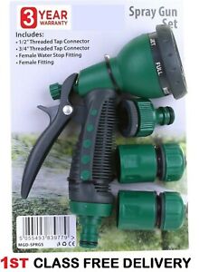 Hose Pipe Fittings Nozzle Connector Water Spray Gun Set Outdoor Garden Fittings