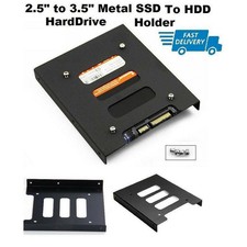 New Black Metal 2.5" to 3.5" Mounting Adapter Bracket Hard Drive Holder For PC