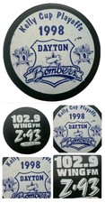 1998 KELLY CUP PLAYOFFS DAYTON BOMBERS 🇨🇦 VINTAGE PUCK ECHL 10TH ANNIVERSARY 