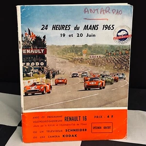 LE MANS 24 HOURS HEURES 1965 ORIGINAL RACE PROGRAMME FERRARI 250LM RINDT GREGORY - Picture 1 of 10