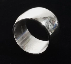 Solid Sterling Silver 925 Wide Cigar Band Ring 14mm Biker Modernist 15 Grams VTG - Picture 1 of 8