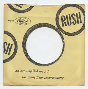 Rare manche Capitol Records Company - RUSH - Manche seulement - ORIGINAL