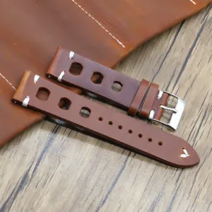 Mens Watch Strap Handmade Genuine Leather Vintage Wrist Band 18MM 20MM 22MM 24MM - Picture 1 of 20
