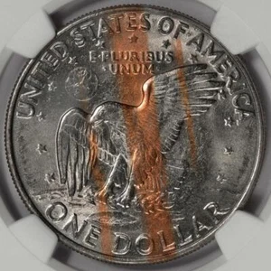 1972 D NGC MS65 Improper Cladding Reverse Ike Dollar Mint Error Unique And Rare - Picture 1 of 4