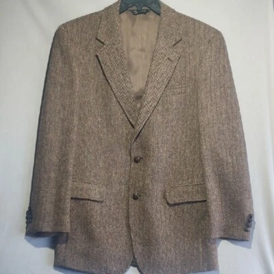 Joesph A. Abrigo deportivo Bank X Harris Tweed 100 % lana espiga para hombre talla 41L Foto 1 de 4