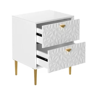 Mesita de noche Clihome con 2 cajones tocador de madera cama mesa auxiliar gabinete de almacenamiento - Imagen 1 de 37