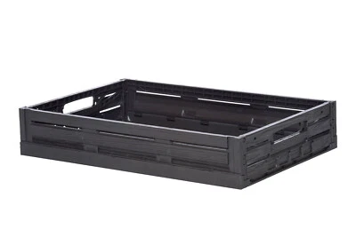 GASTLANDO 10 Stück stabile Klappboxen f. Obst Gemüse 60 x 40 x 11,5 cm braun Holzdekor NEU