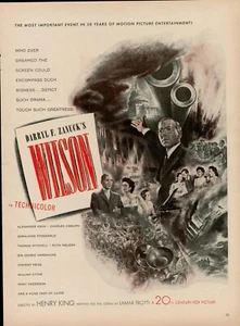 Película Wilson Darryl F Zanuck 1944 años 40 anuncio impreso vintage presidente Washington - Imagen 1 de 9