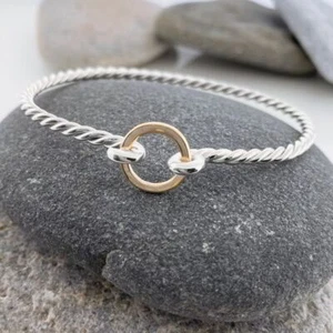 Attractive 925 Solid Sterling Silver Bracelet/Bangle Unisex Jewelry - Picture 1 of 3
